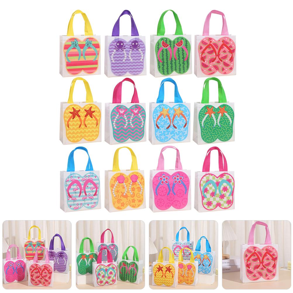 12 Pcs Non-woven Gift Bag Fabric Goodie Bags Tote Carrier The Hand Pool Party Favor