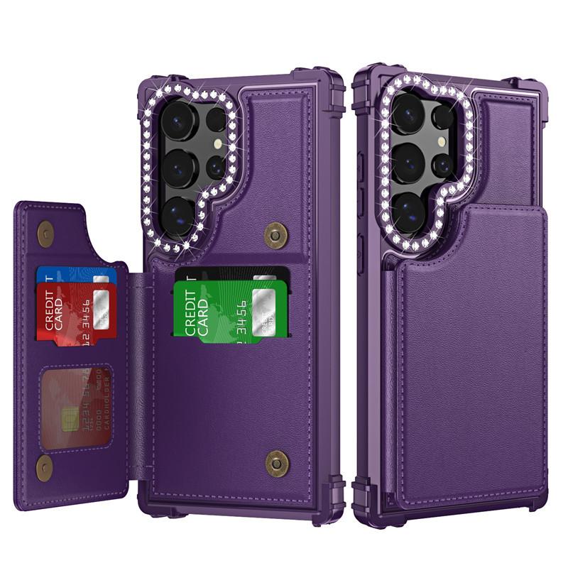 Suitable for Samsung S24 SIM Card Phone Case Samsung S24 Ultra Leather Texture Card Case Drop Protection Case