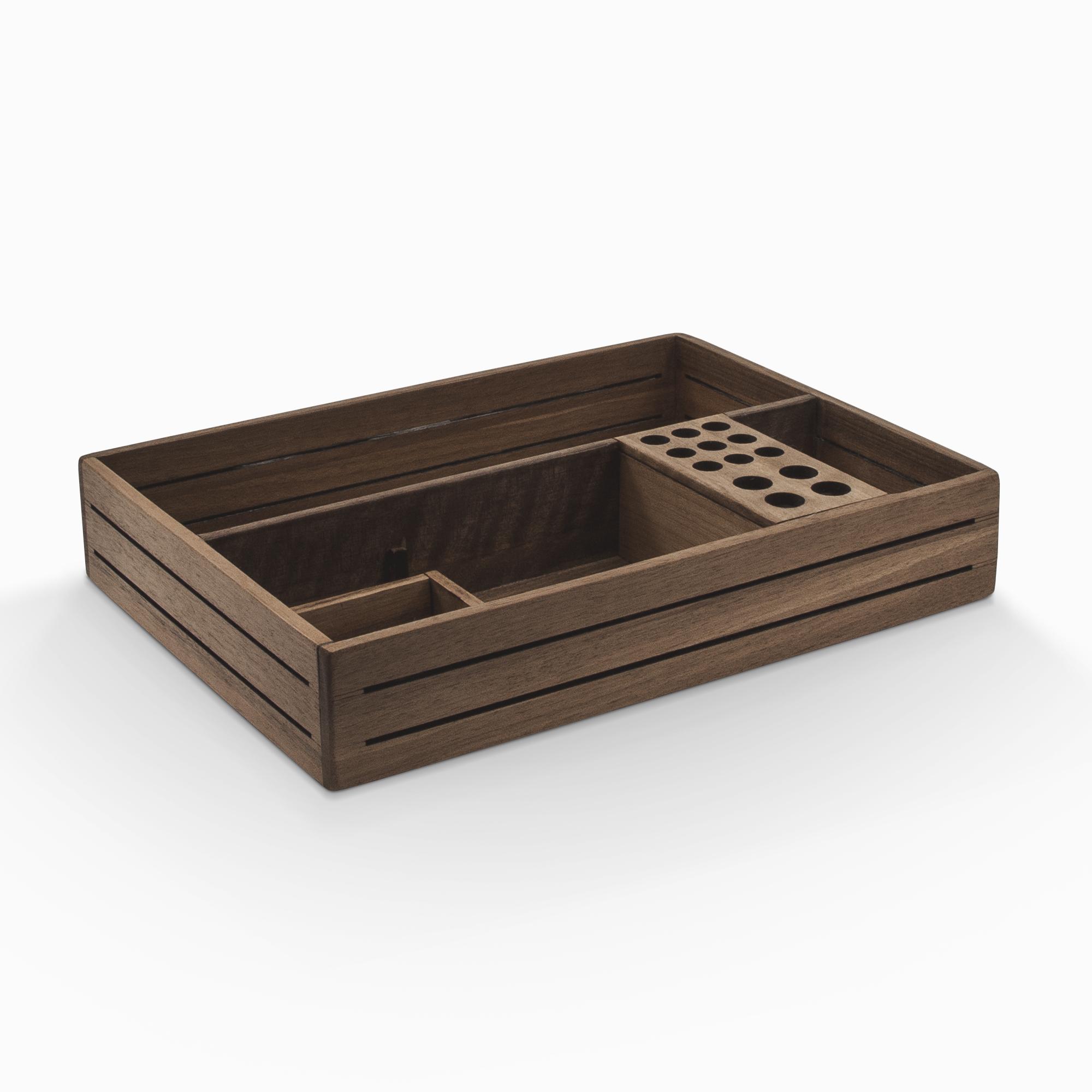 

Desktop Organizer – Walnut Wood - 19.8cm x 26.2cm x 5cm - WOODSAKA