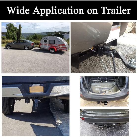 Oyviny 4-Way Flat to 7-Way Round Blade and 4 Way Trailer Wiring Harness Adapter Vehicle-Side 4 Pin to Trailer-Side 7 Pin and 4 Pin Dual-Output