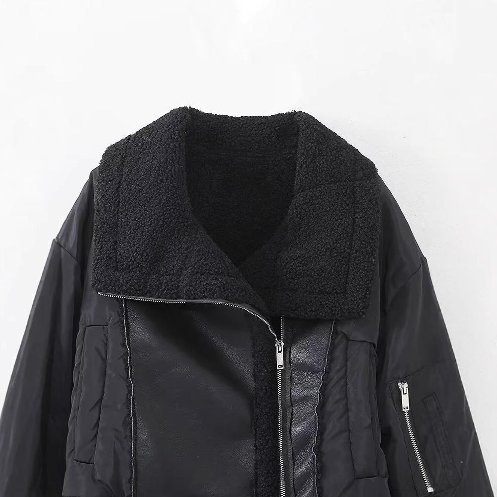 2024 Autumn Women's European & American Style Patchwork Double-Sided Jacket