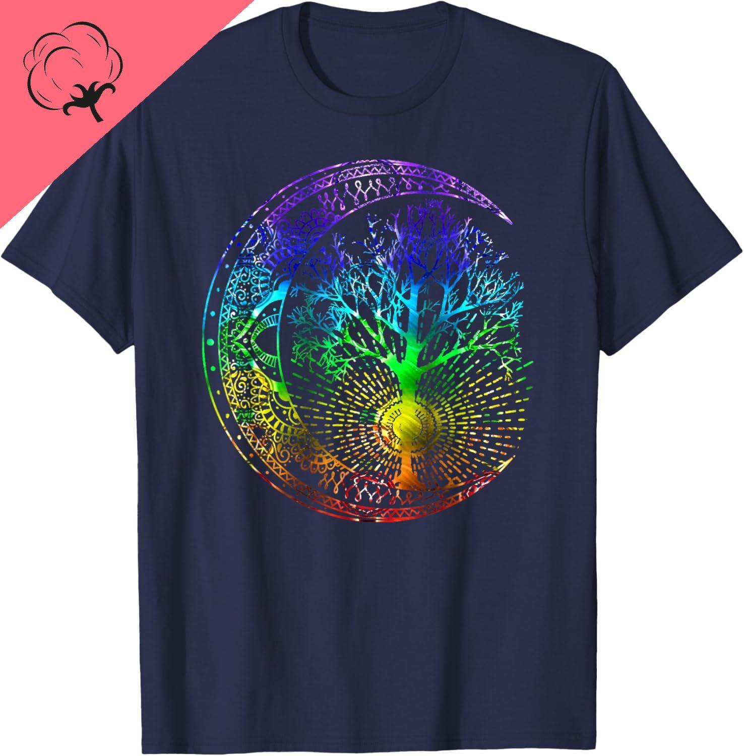 

Camisetas Classics Short Sleeve New Fashion Graphic Tshirts Unisexdala Moon Chakra Tree of Life TShirt Women Printes Tops 4XL