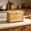 Contenitore per pane in legno con chiusura magnetica per organizzazione cucina 35X21X19,5cm
