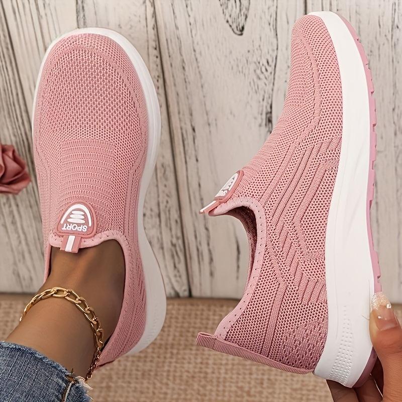 Women's Knitted Loafers - Round Toe Comfortable Slip-On Shoes, Soft & Cushioned Sole Casual Sneakers for Women