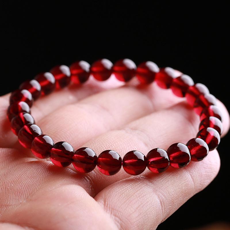 6A Collectible Grade Natural Wine Red Garnet Bracelet for Women, Multi-strand Beaded Bracelet, Loose Beads Crystal Jewelry Gift