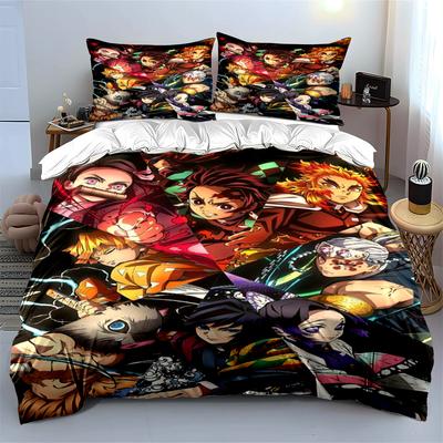 Anime Style Colorful Characters Bedding Set Bedding Set (1 Duvet Cover, 2 Pillowcases, Duvet Not Included)