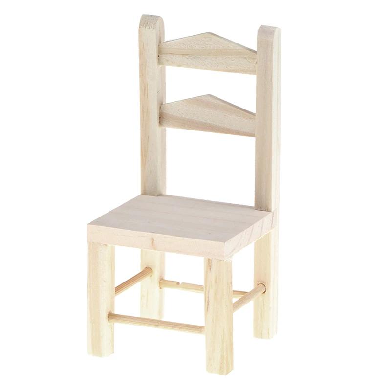 1:12 Dollhouse Furniture Miniature Wooden Kitchen Chair Kids Pretend Play Toy For Kids Creative Play