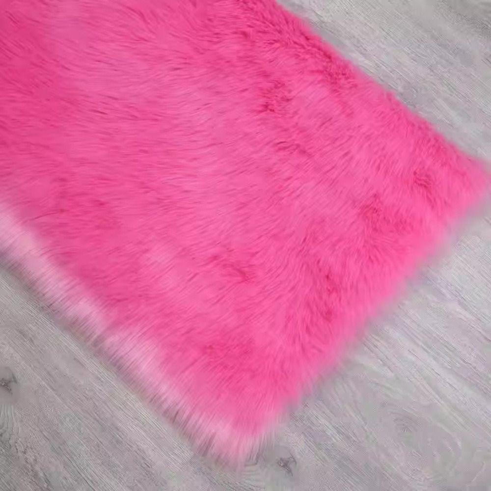 Fluffy Display Dressing Table Mat 45*45cm Shaggy Fur Rugs Sofa Pillow Cushion Chair Cover