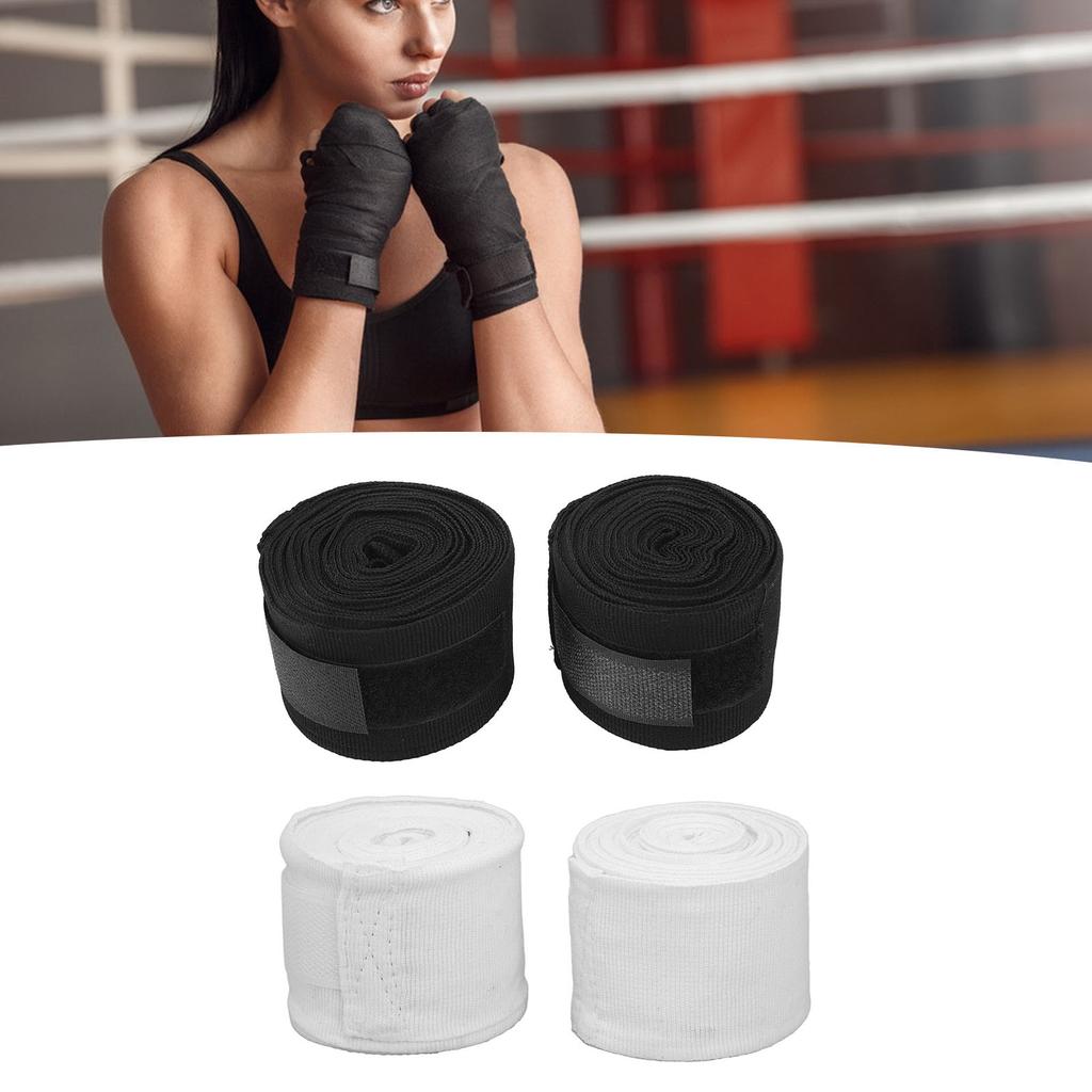 2Pcs Boxing Handwraps 5M Quick Drying Semi Elastic Hook Loop Design For Kickboxing Muay Thai Training