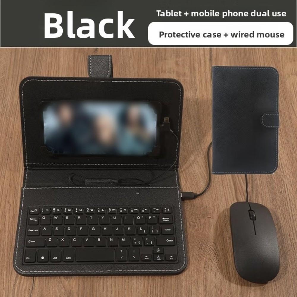 

Bluetooth Mouse Phone Holder Portable Home Work Keyboard New Keyboard Mouse Set Home Use Black-Wired Mouse