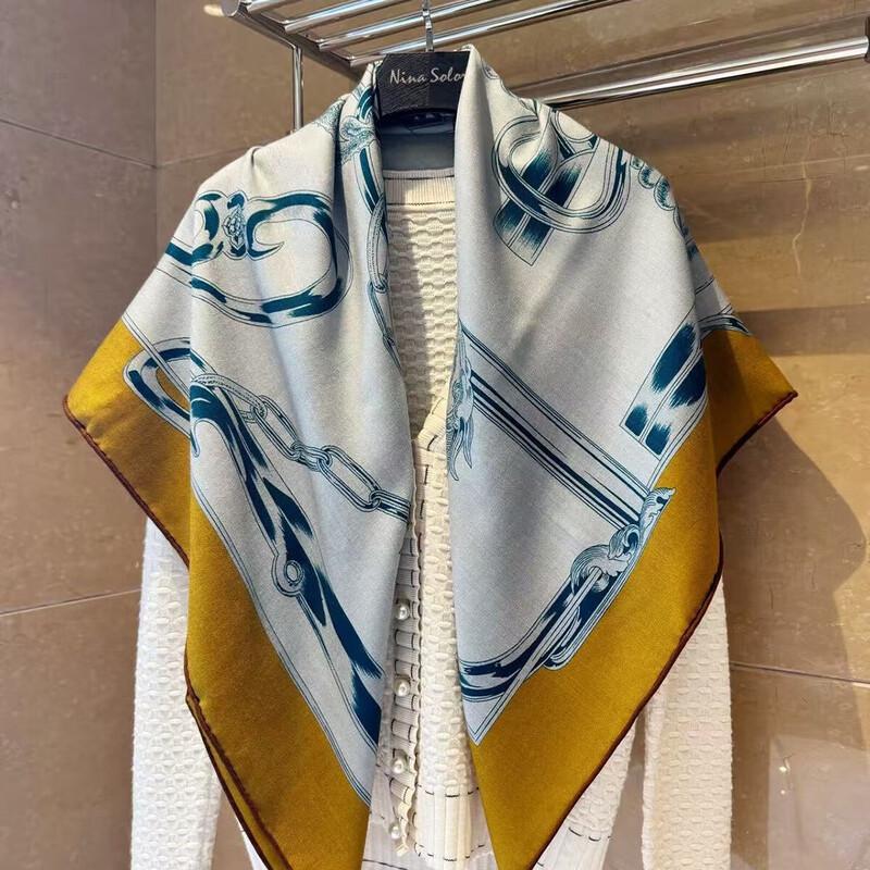 NINA SOLOR Soft Wool Horse Rider Scarf Shawl