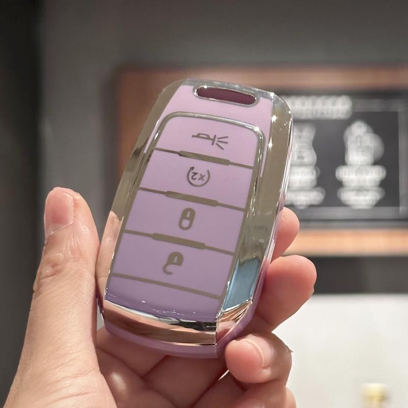 

Чехол для автомобильного ключа из ТПУ, брелок для JEEP 2019-2022 Dodge RAM 1500 2500 фиолетовый