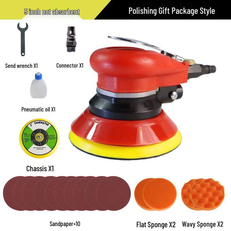 5" & 6" High-Speed Pneumatic Sander and Polisher, Model 313 Handheld Air Grinder