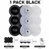 Large Round Ice Cube Maker 6 Hole Silicone Sphere Ice Tray With Attached Funnel Lid For Whiskey Bourbon Home Bar