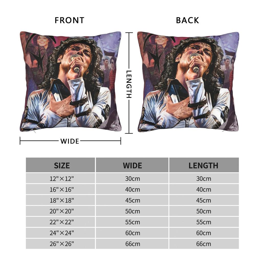 Pillow Cover Lively Michael Jackson Crowd Collage Retro Trendy Pillow Case For Chair Sofa Home Decor Pillowcases