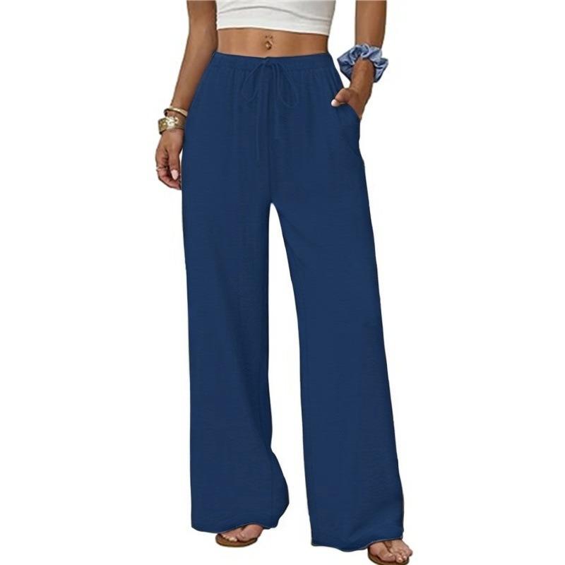 IHUASU Women's Fashion Casual Solid Color Print Pants & Capris
