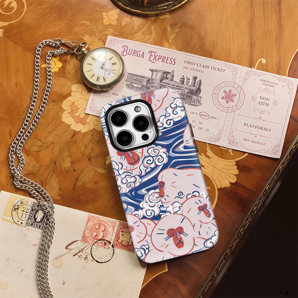 Onsen Monkeys Japanese Flair Phone Case for IPhone 17AIR 16E 16 15 14 13 12 11 17 Pro Max Plus Double-layer Back Cover