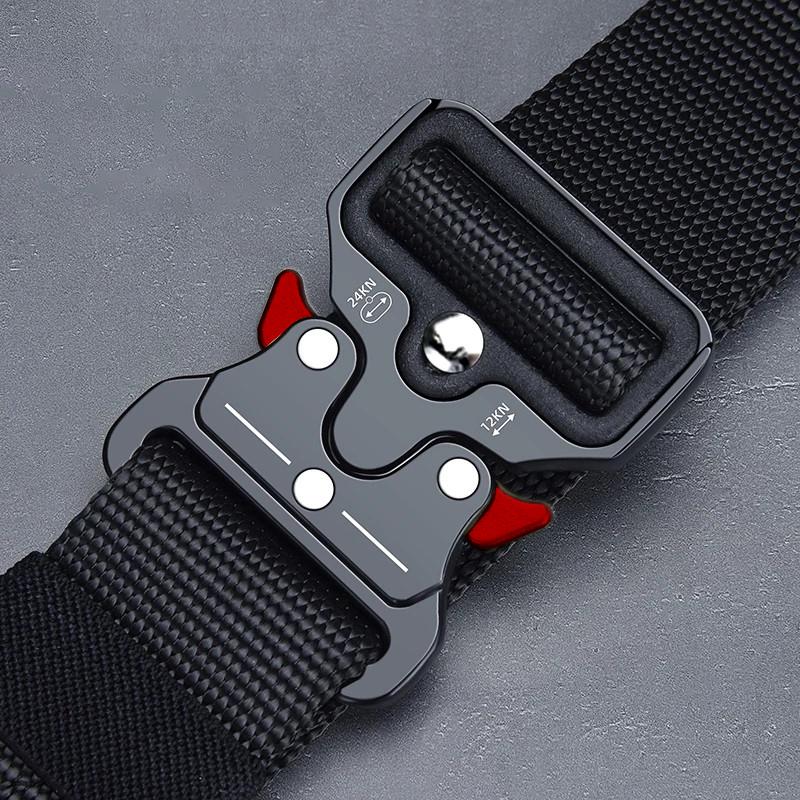 1 Piece Men'S Tactical Sports Belt, Quick Release Symmetrical Buckle, Polyester Fiber, Suitable For Outdoor Training Militar