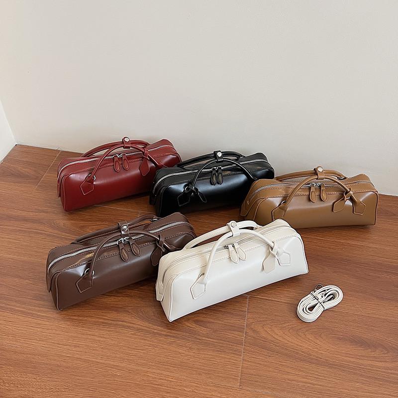 Single Shape Sausage Shoulder Crossbody Bag Solid Color Handbag Fashion Women