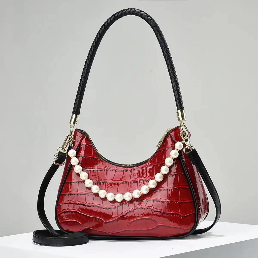 High-end Design Crescent Bag For Women Autumn Winter Fashion With Pearl Pendant