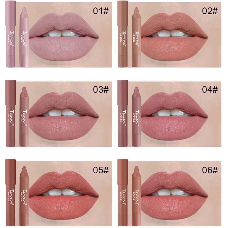 12 Colors Velvet Matte Lipsticks Pencil Waterproof Long Lasting Sexy Red Lip Stick on-Stick Cup Makeup Lip Tint Pen Cosmetic