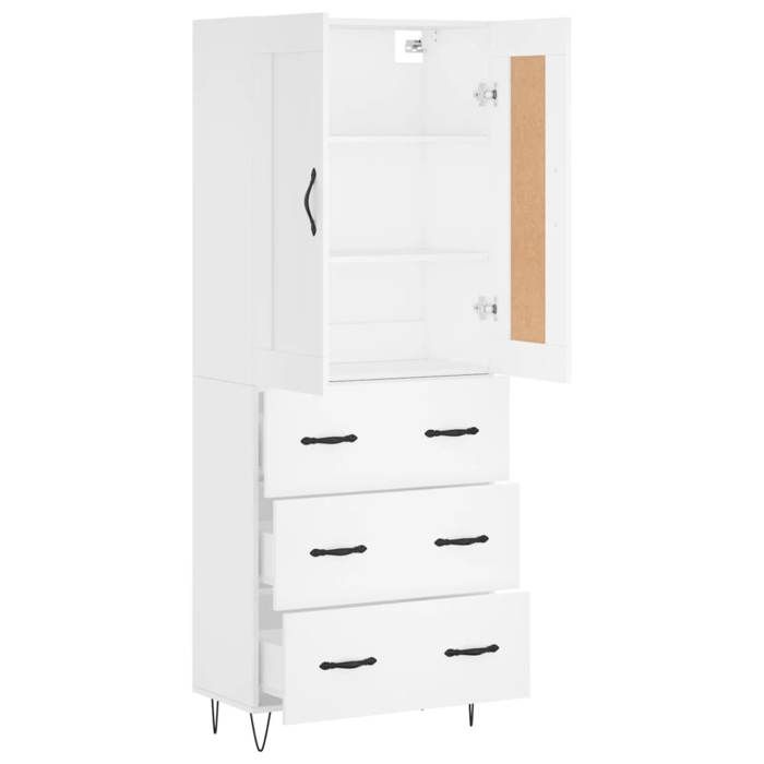 Maison Exclusive - Buffet haut Blanc 69,5x34x180 cm Bois d'ingénierie