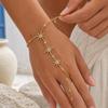 Pulsera de Guante con Estrella de Ocho Puntas, Pulsera de Cadena Ajustable de Aleación de Zinc, Pulsera Brillante de Estrella para Regalo de Joyería