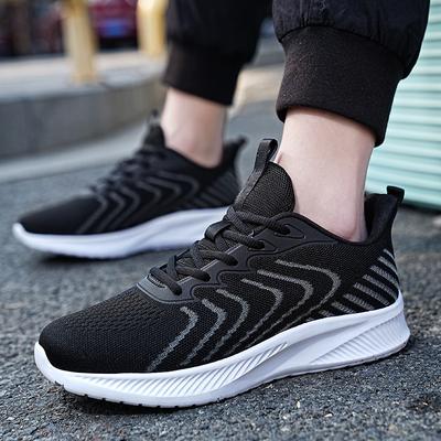 Mesh Herrenschuhe Atmungsaktives Flyknit Leichtgewicht Studenten Jugend Weiche Sohle Rutschfest Trend Sportlich Lässig Laufschuhe