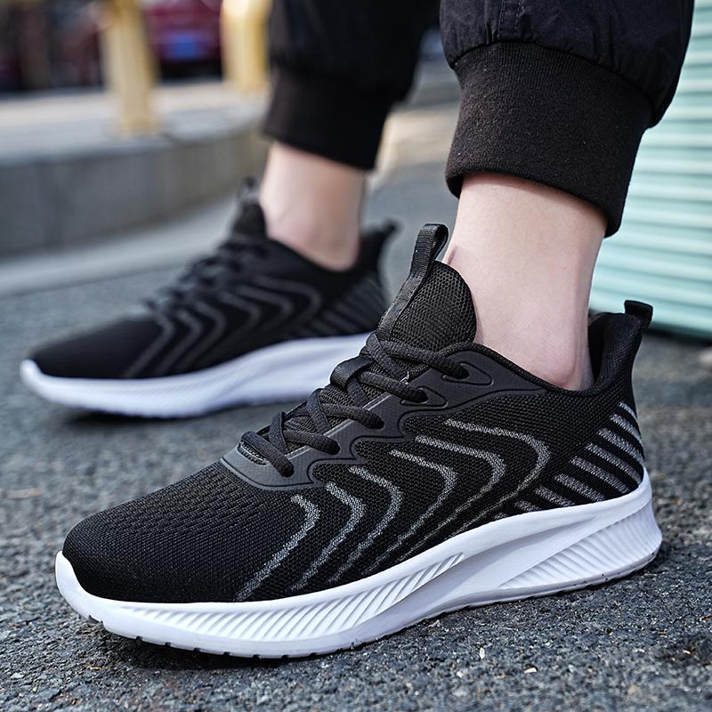 Mesh men's shoes Breathable flying woven lightweight student youth soft sole non-slip trend sports casual running shoes