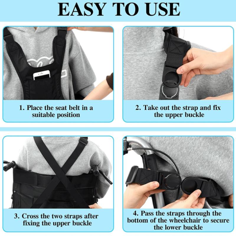 Wheelchair Fall Prevention Safety Seat Belt Shoulder Fixing Straps Nursing Band For Elderly Patients Harness Brace Support Vest