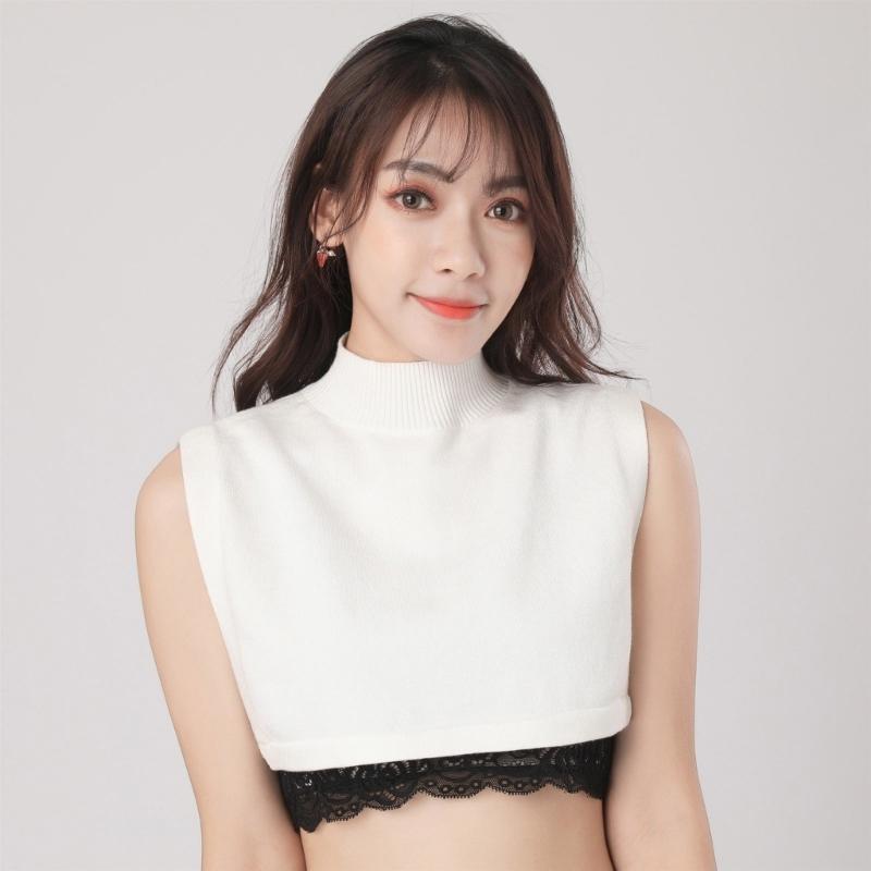 Ribbed Shawl For Women Winter False Collar for Women Neck Wrap Men Women Turtleneck Collar Ribbed Knitted Elastic