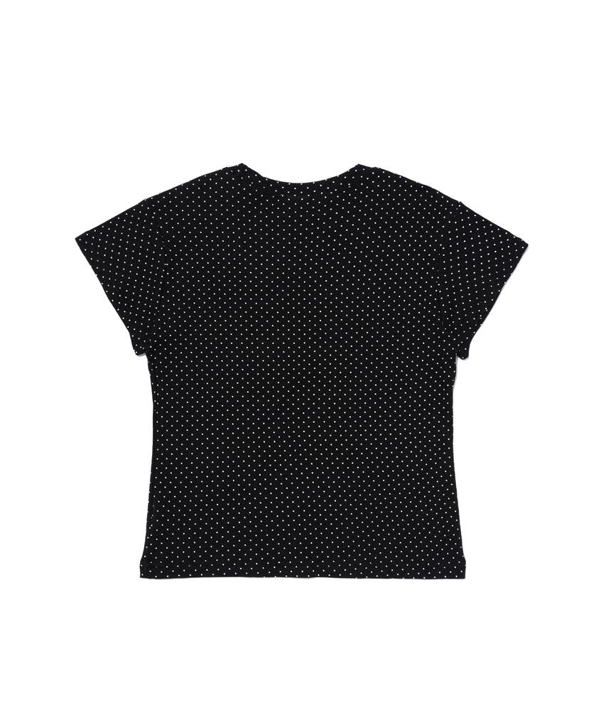 CARGOBROS FOR WOMAN Dot Pattern Short Sleeve T-Shirt (Black)