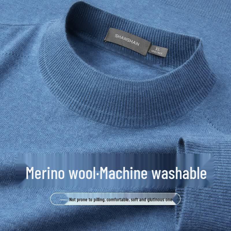 SHANSHAN Men s Machine Washable Wool Blend Pullover Sweater M