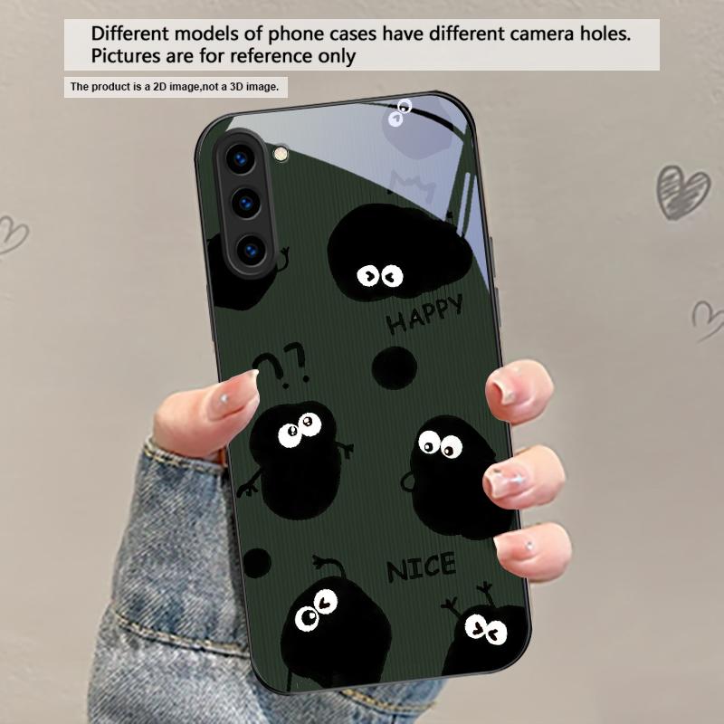 

Funny hand drawn style For Samsung Galaxy S20 S21 S22 S23 Plus S24 FE S25 Ultra S26 Edge S25+ S20+ S22+ Black Glass Phone Case Galaxy S26