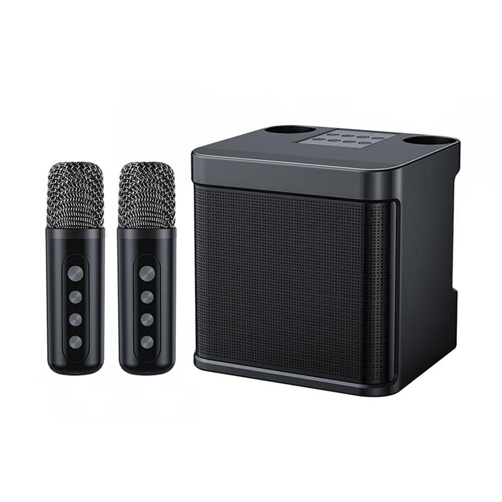 YS203 Tragbarer Bluetooth-Lautsprecher mit 2 kabellosen Mikrofonen, Karaoke-Maschine, Stereo-Surround, Karaoke-Subwoofer, Heimparty-Geschenke