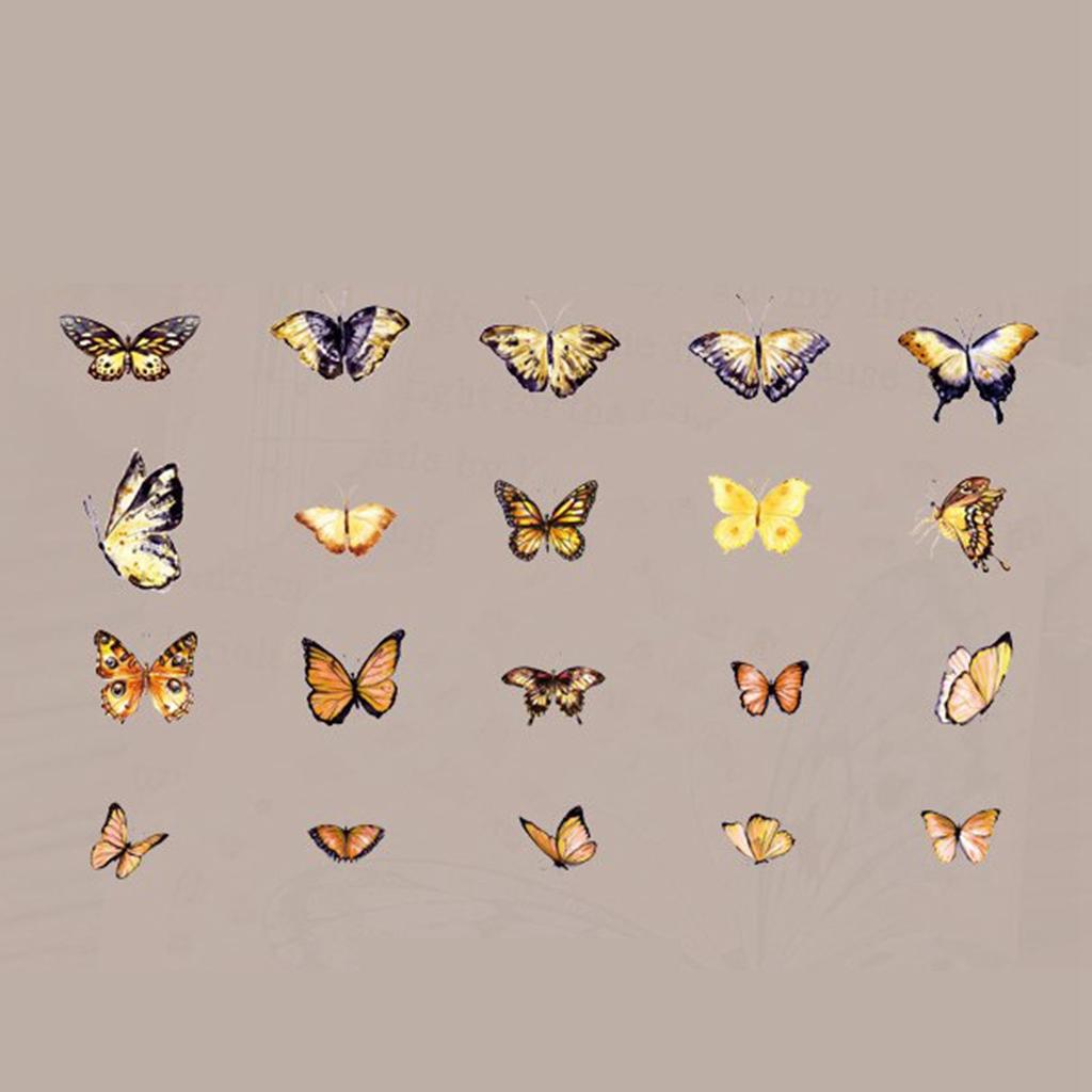 40 Sheets  Stickers Vintage Self Adhesive PET  Sticker For Scrapbook Notebooks