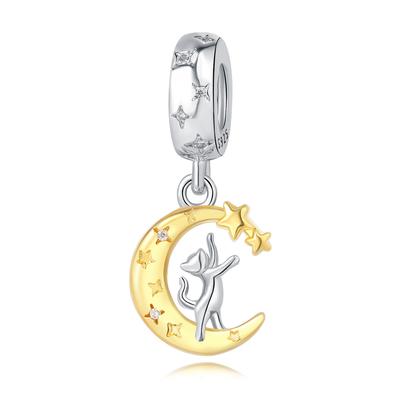 Beads Copper Charms Original Cat Star Moon Sun Pendant Beads Fit Bracelet Jewelry Diy Women Gift Accessory