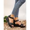 Wedge-heel Sandals for Women Round Head Clasp Heel Sandals for Women Breathable Sandals for Women