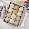 12pcs Knitting Cream Festival Balls Special Shape Xmas Decorative Hanging