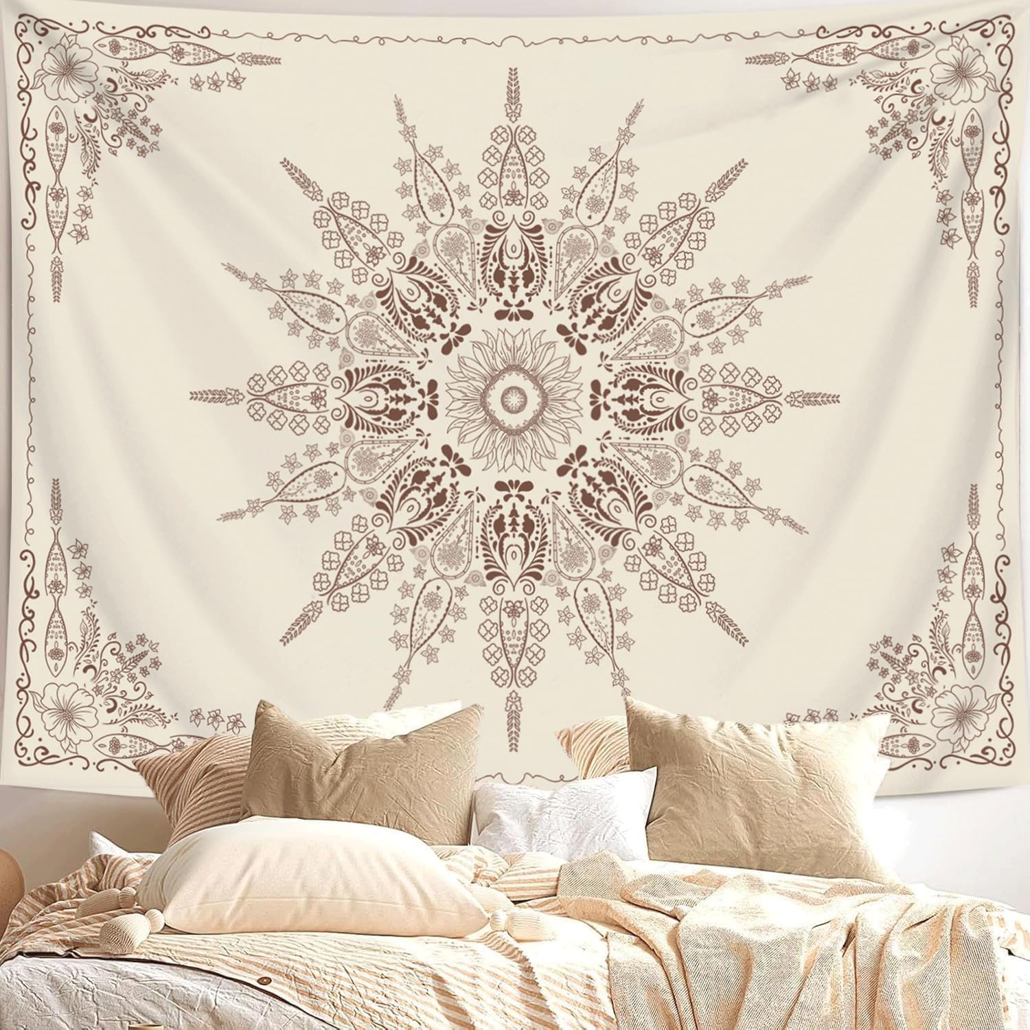 

VIKAMA Sun Moon And Stars Tree Of Life Tapestry Ambient GalaxyStyle Wall Decoration Living Room And Bedroom Decorative Hanging 74x94cm(29x37in)