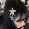 Spicy Girl Silver Star Hair Clip Creative Metal Duckbill Clip Lovely Children Side Clip  Women