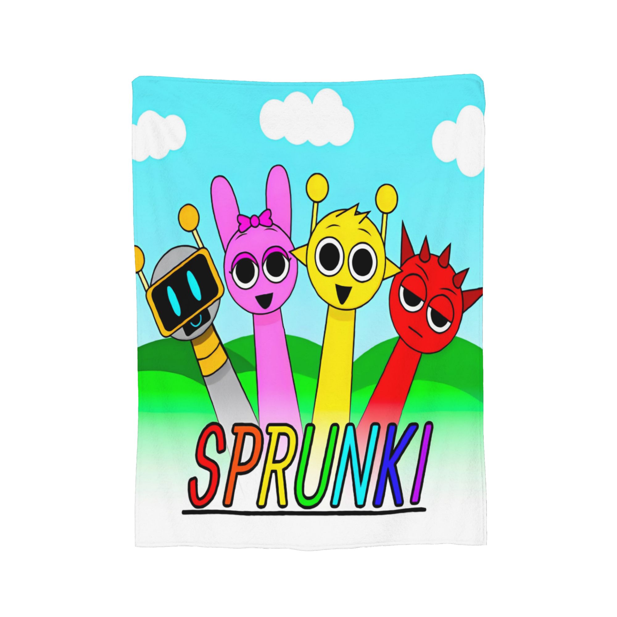 

Sprunki Blanket Fleece Beats Game Ultra-Soft Throw Blankets for Bedroom Sofa Bed Rug 150x200cm