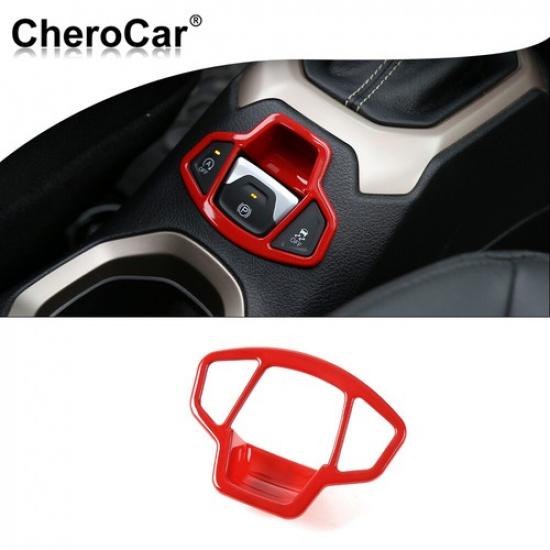 Inner Red ABS Electronic Handbrake Decor Cover Trim for Jeep Renegade 2016-