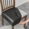 New Waterproof Chair Protectors PU Leather Solid Color Chair Cushion Cover Elastic Dust-proof Seat Covers Home Supplies