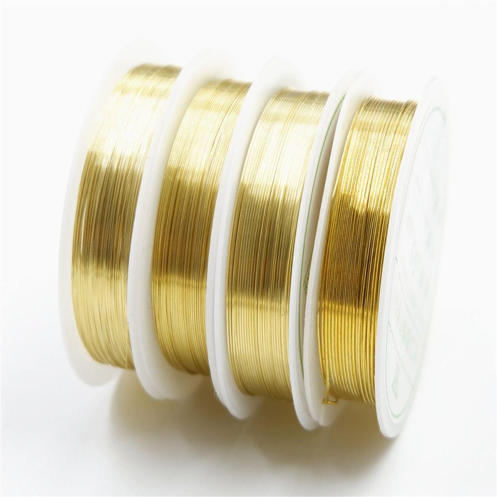 1Roll Gold Silver Brass Copper Wire DIY Handmade Crafts Beading Wire Bracelet Necklaces 0.2/0.4/0.6/0.8/1mm Cord String
