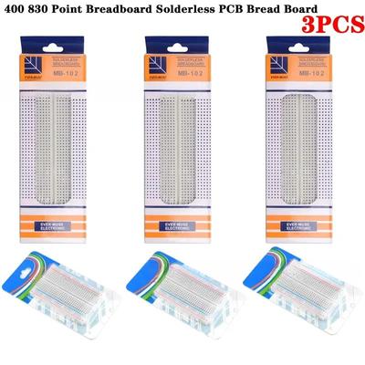 3PCS Bread Board Set MB-102 830 Hole Bread Board 400 Hole Bread Board Splicing Solderless Bread Board