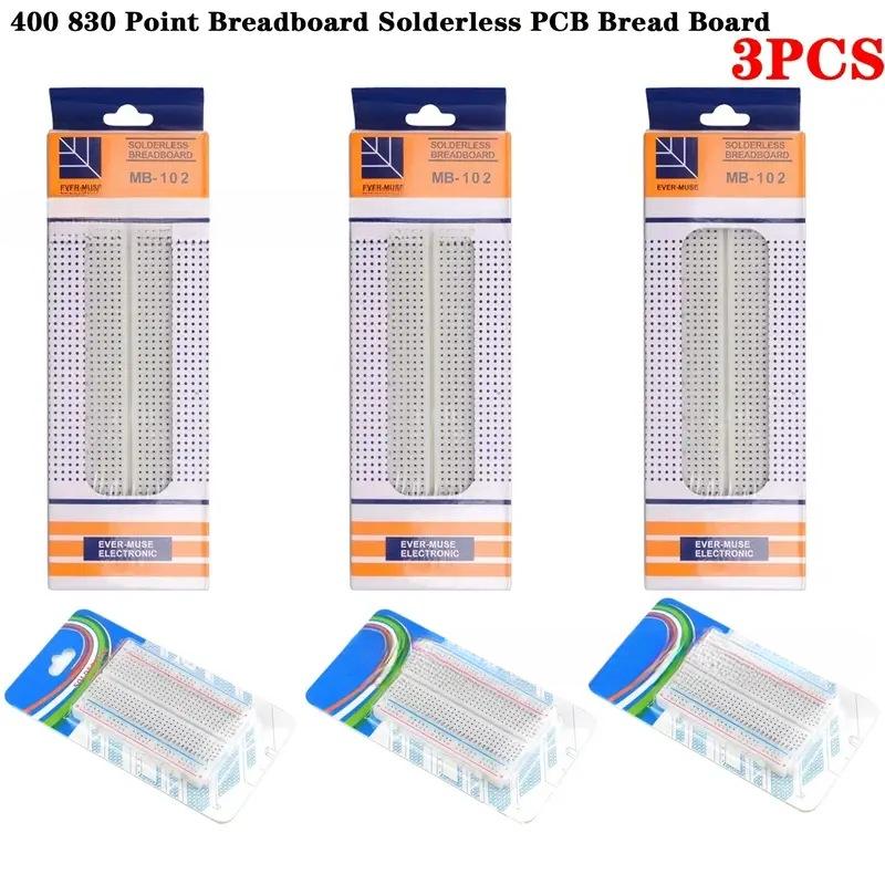 

3PCS Bread Board Set MB-102 830 Hole Bread Board 400 Hole Bread Board Splicing Solderless Bread Board 400 holes