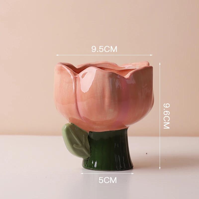 Creative Ins Flower Shaped Flower Pot Ceramic Flower Pot Cartoon Elephant Dinosaur Succulent Pot Cute Home Decoration