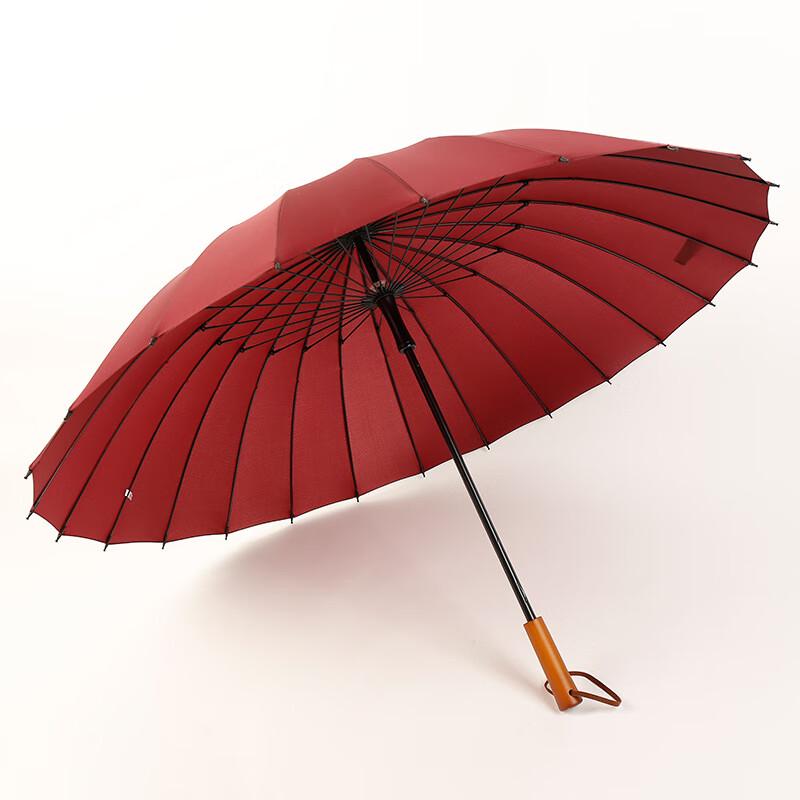 Retro Solid Wood Handle Long Umbrella