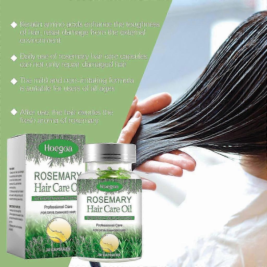 Rosemary Hair Care Capsules, Nourishing & Repairing for Frizzy Hair, 30 Capsules